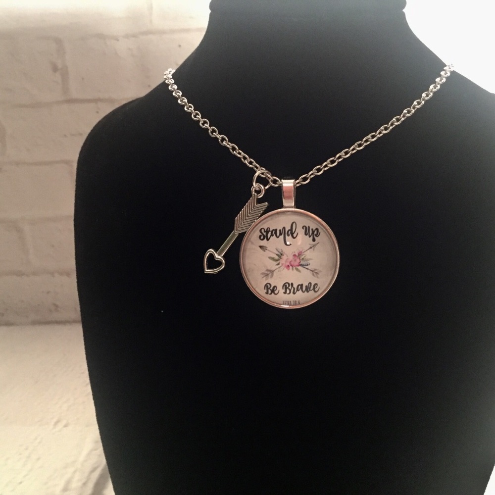Stand Up Be Brave motivational necklace NEW - Picture 2 of 7